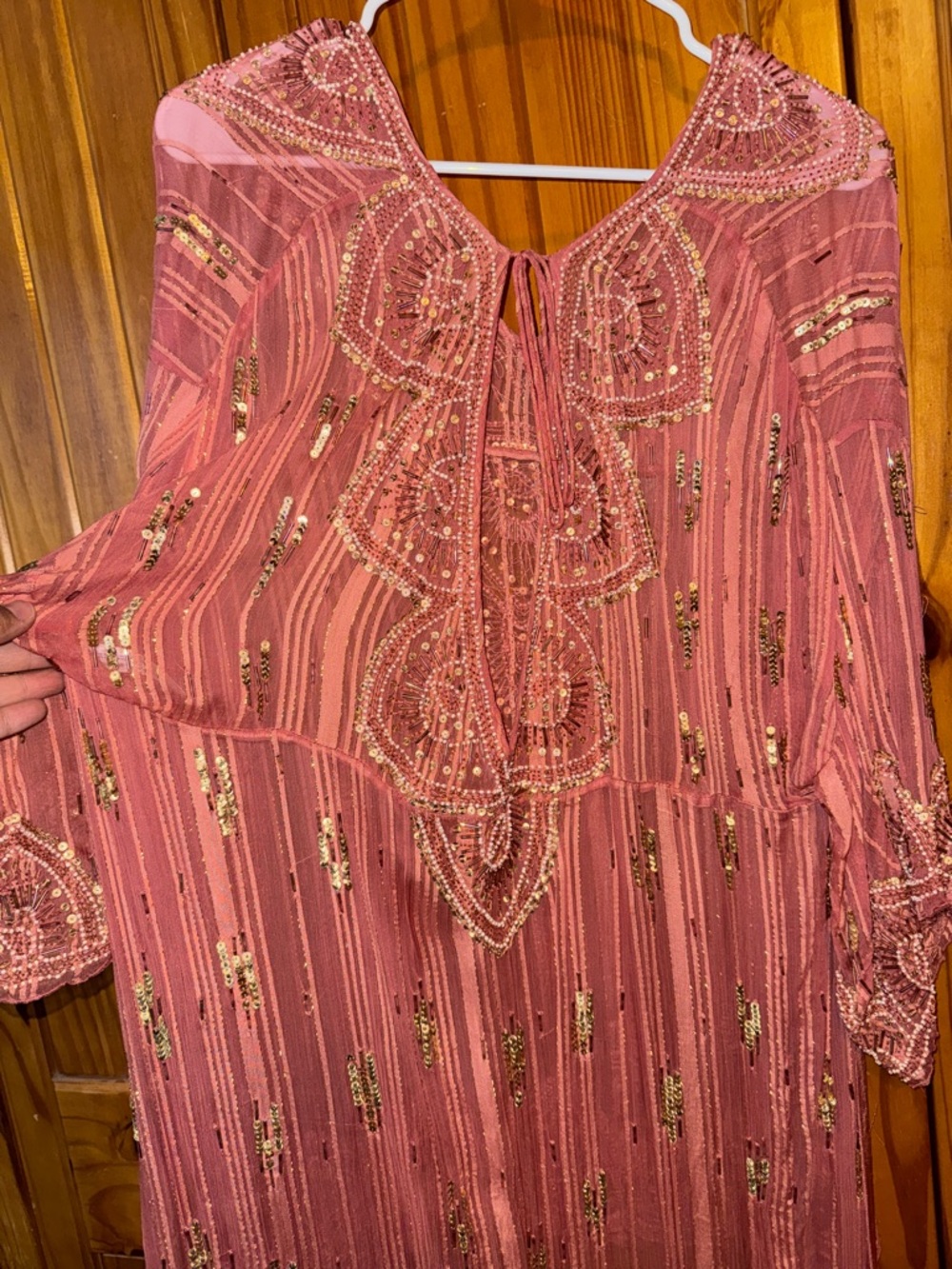 Free People Rose Pink Embellished Sheer Tunic - Picture 5 of 9